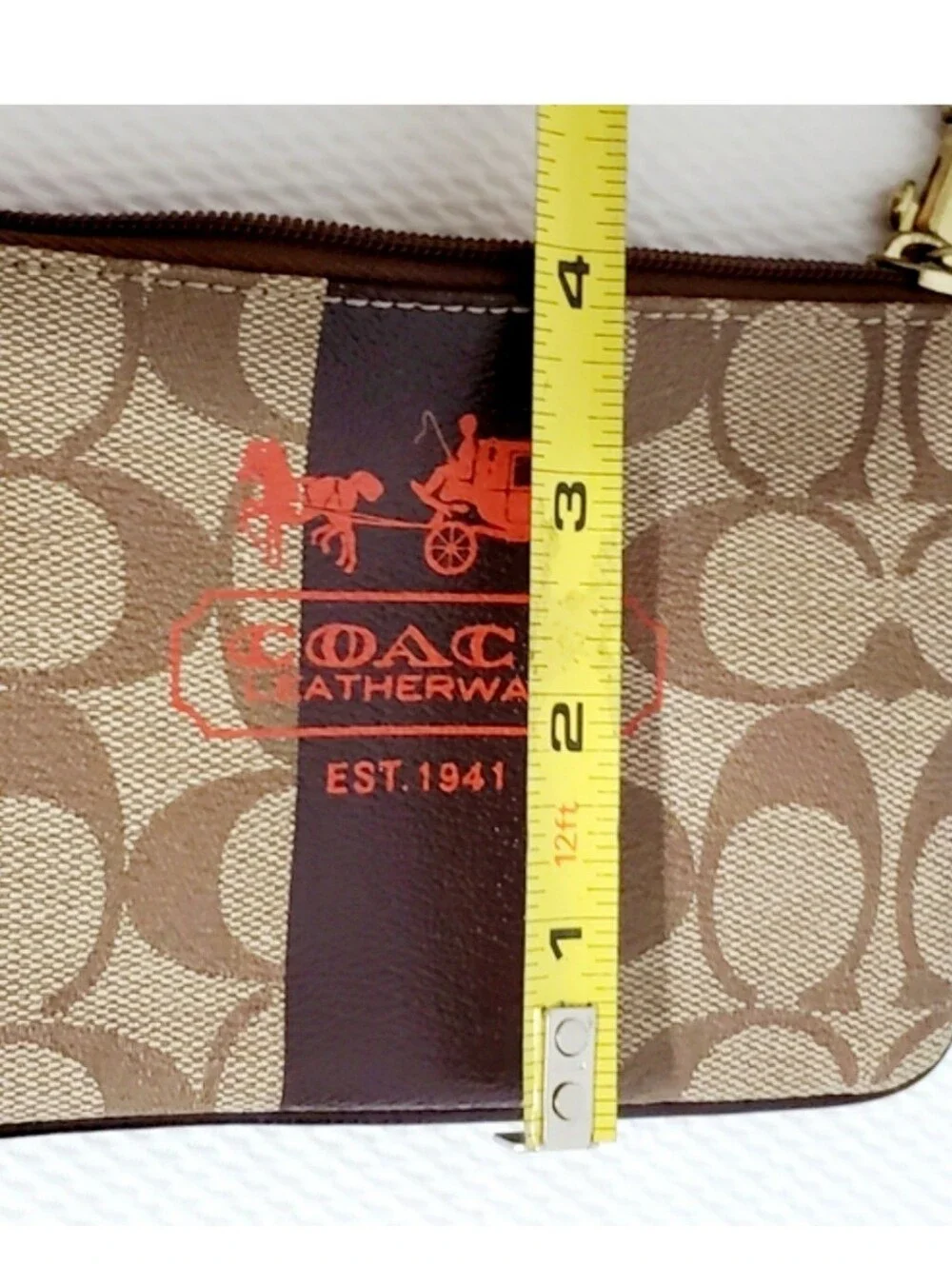 Coach Heritage Stripe Collection Zip Wristlet